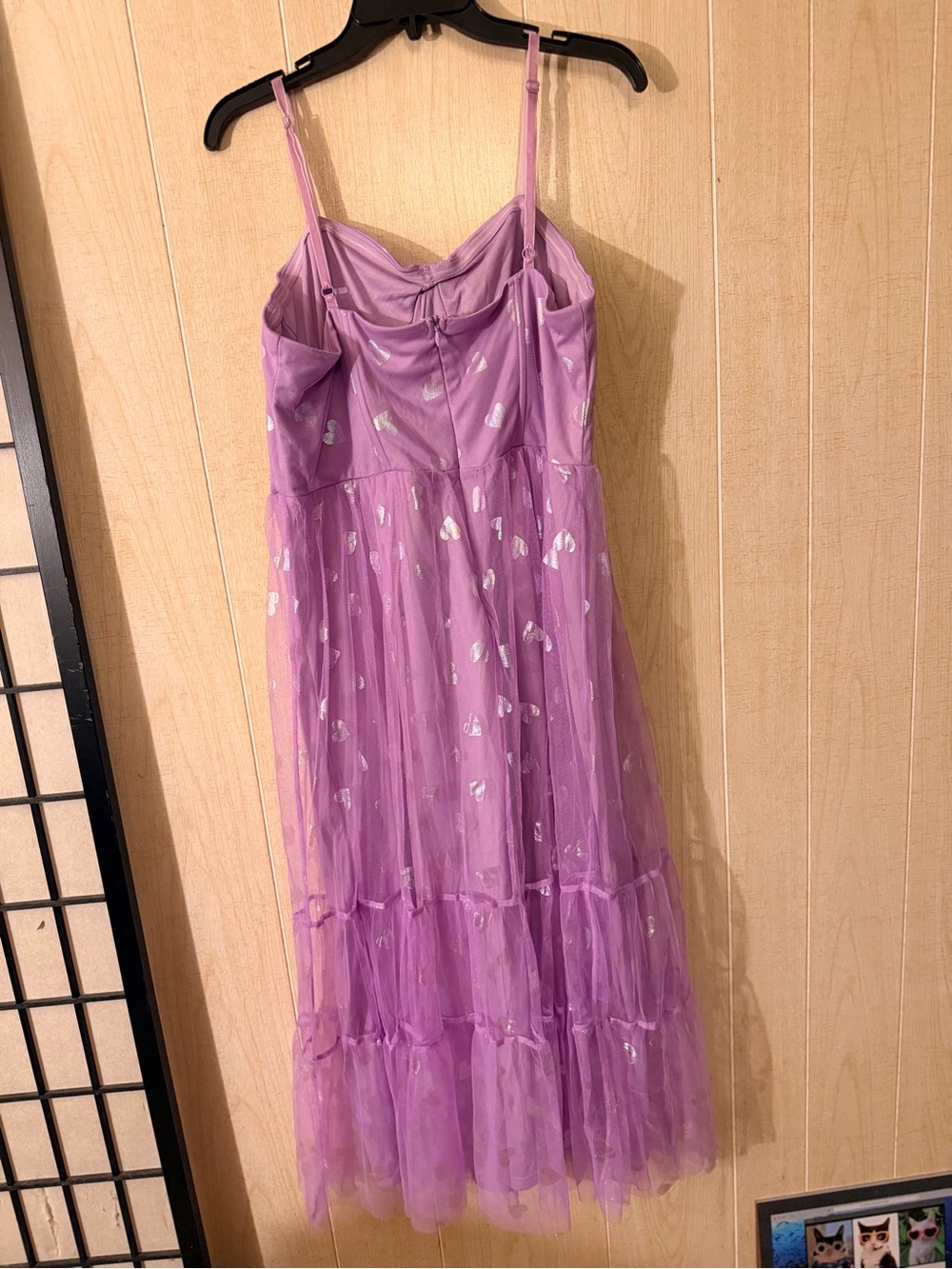 Betsey Johnson Lavender Heart Print Dress - Picture 8 of 10